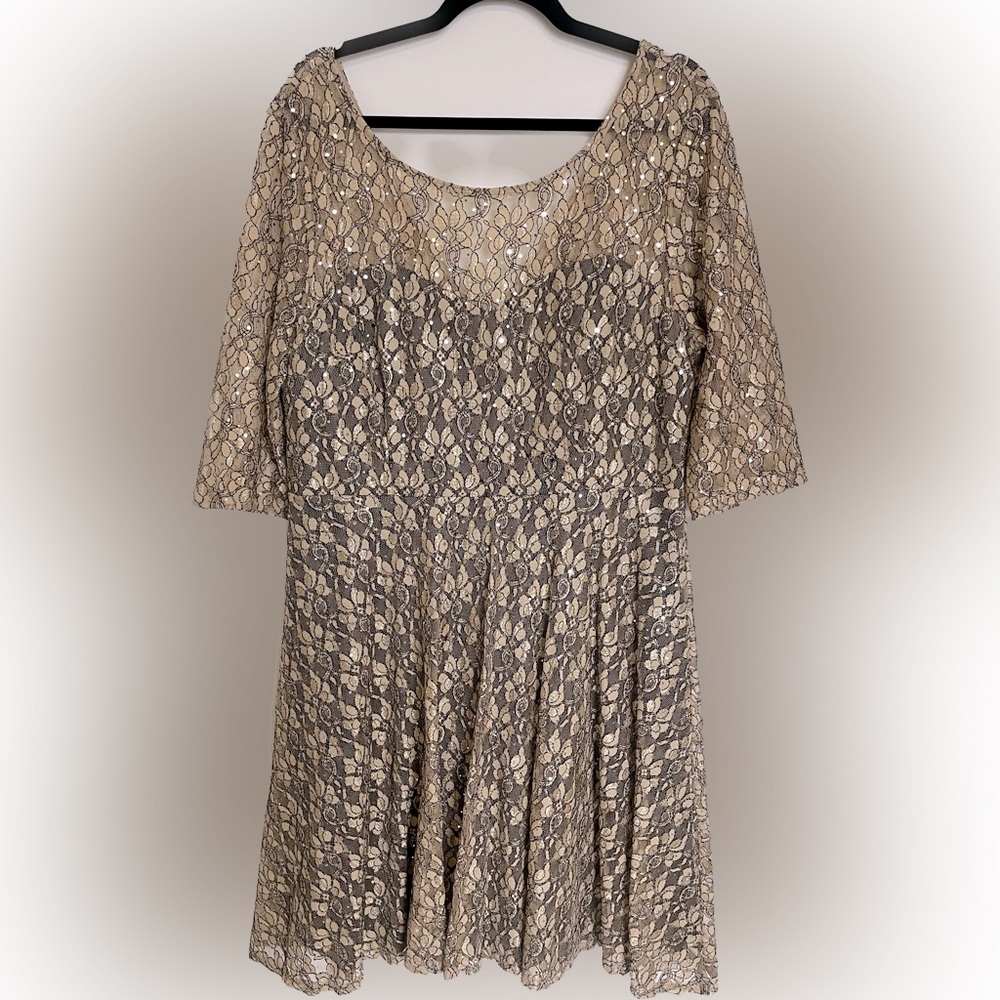 Sequinned gold dress